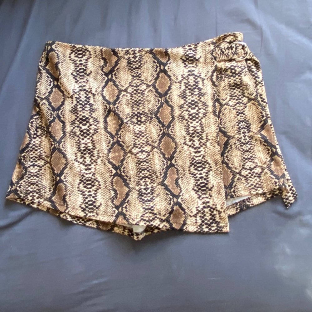 Snakeskin wrap skort